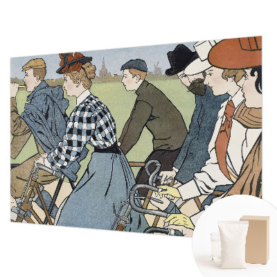 Large wall mural wallpaper Vintage cyclists