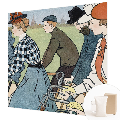 Large wall mural wallpaper Vintage cyclists