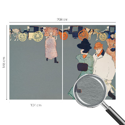Modern wall mural featuring coach costumes