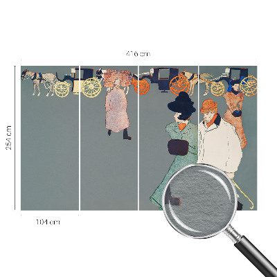 Modern wall mural featuring coach costumes