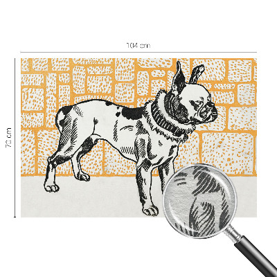 Custom size wall mural with a retro dog design