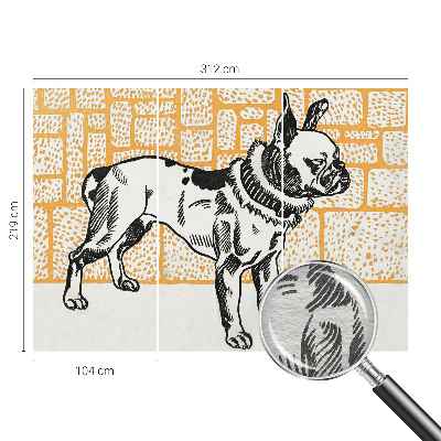 Custom size wall mural Retro dog
