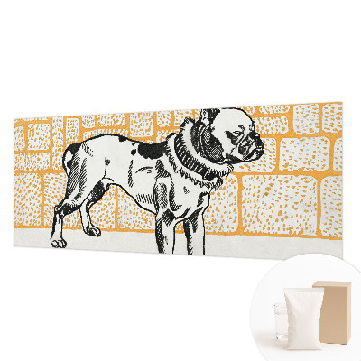Custom size wall mural with a retro dog design