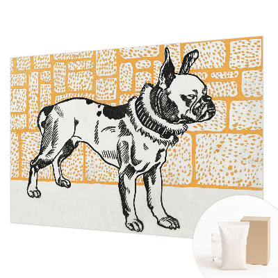 Custom size wall mural with a retro dog design