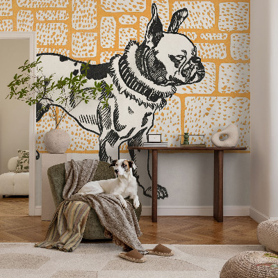 Custom size wall mural Retro dog