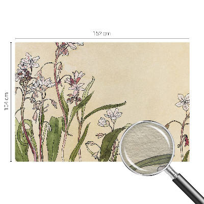 Modern wall mural for bedroom with a floral design evoking elegant blooms
