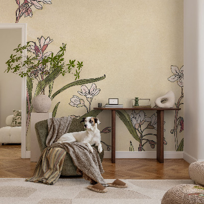 Modern wall mural for bedroom Floral elegance