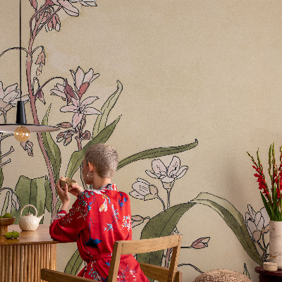 Modern wall mural for bedroom Floral elegance