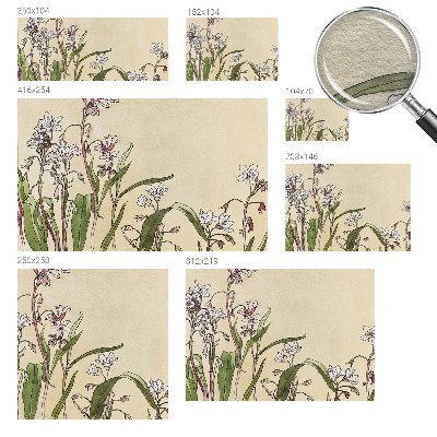 Modern wall mural for bedroom with a floral design evoking elegant blooms