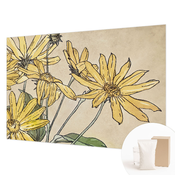 High quality photo wallpaper with a watercolor floral design