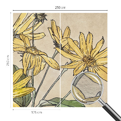 High quality photo wallpaper with a watercolor floral design