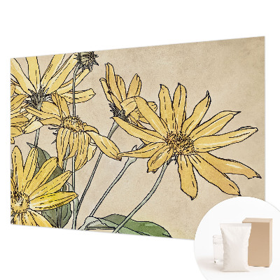 High quality photo wallpaper with a watercolor floral design