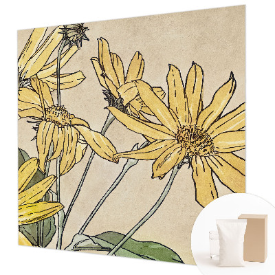 High quality photo wallpaper with a watercolor floral design