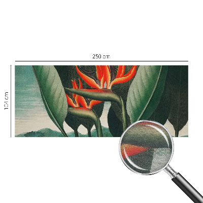 Premium photo wallpaper with an exotic flowers motif