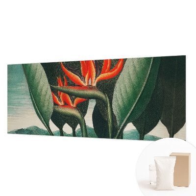Premium photo wallpaper with an exotic flowers motif