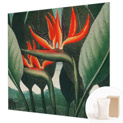 Premium photo wallpaper with an exotic flowers motif