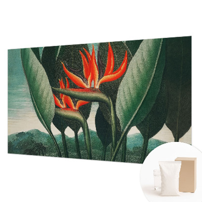 Premium photo wallpaper with an exotic flowers motif