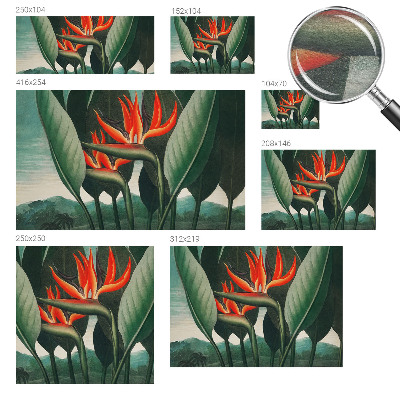 Premium photo wallpaper with an exotic flowers motif