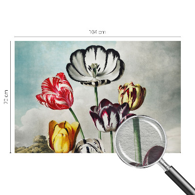 High quality wall mural wallpaper with a colorful tulip design