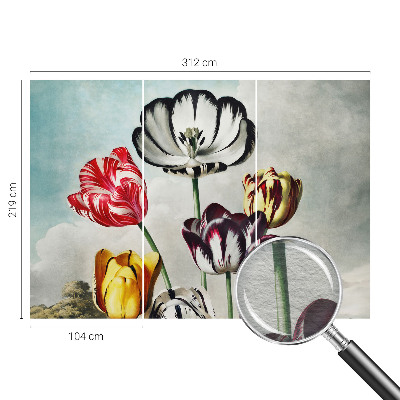 High quality wall mural wallpaper Colorful tulips