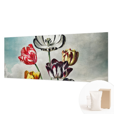 High quality wall mural wallpaper with a colorful tulip design