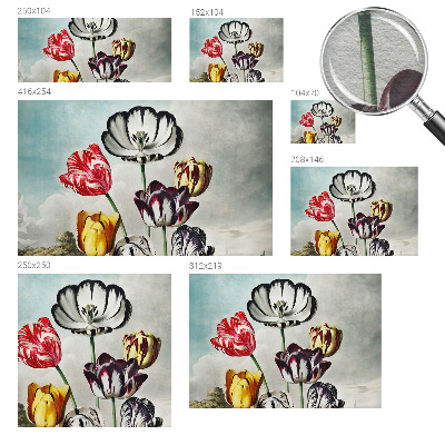 High quality wall mural wallpaper with a colorful tulip design