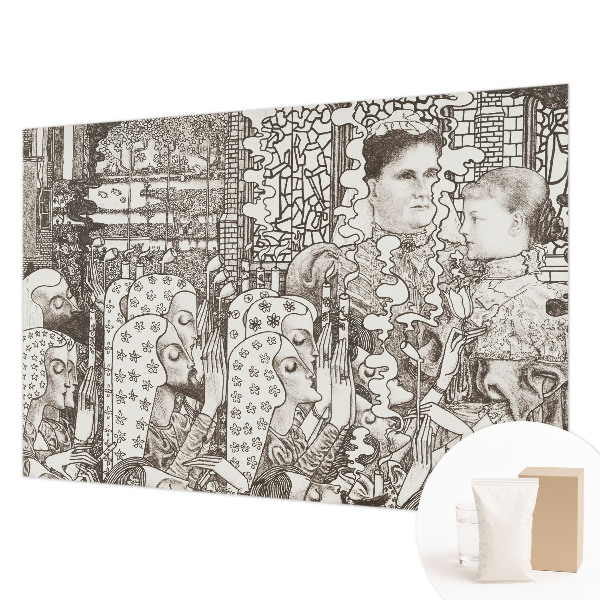Premium wall mural for bedroom featuring floral portraits