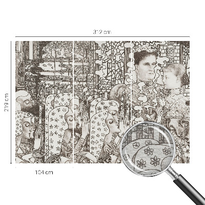 Premium wall mural for bedroom featuring floral portraits