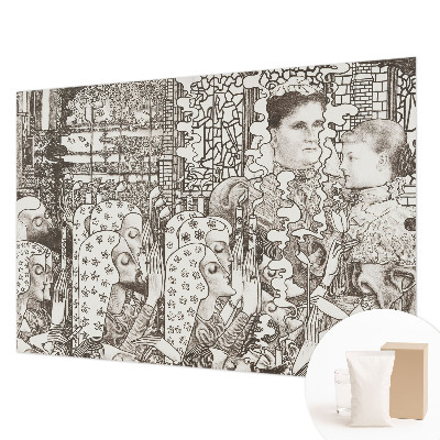 Premium wall mural for bedroom featuring floral portraits