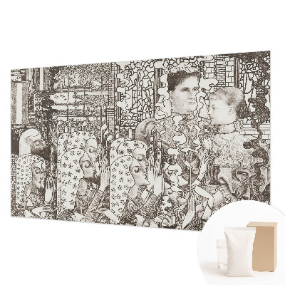 Premium wall mural for bedroom featuring floral portraits
