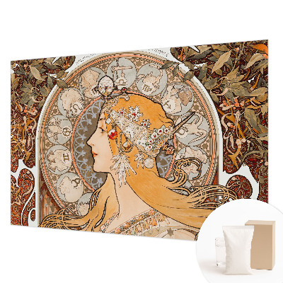 Decorative wall mural for living room with a zodiac-inspired elegant design