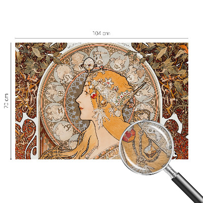 Decorative wall mural for living room with a zodiac-inspired elegant design