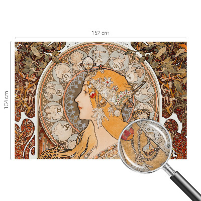 Decorative wall mural for living room with a zodiac-inspired elegant design