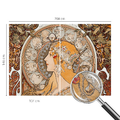 Decorative wall mural for living room with a zodiac-inspired elegant design