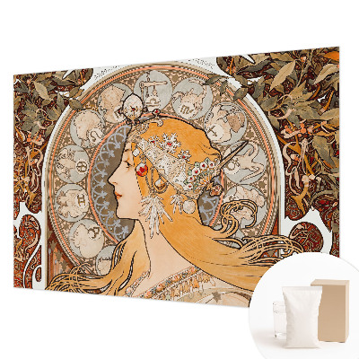 Decorative wall mural for living room with a zodiac-inspired elegant design