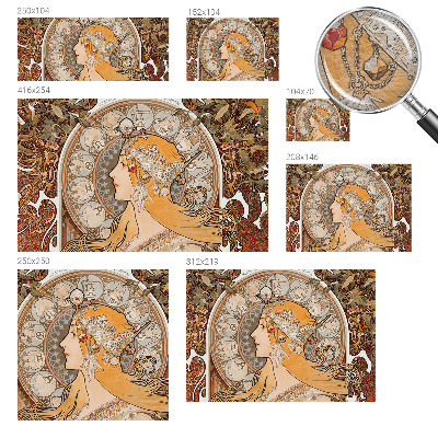 Decorative wall mural for living room with a zodiac-inspired elegant design