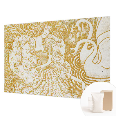 Non-woven wall mural with a feminine elegance design