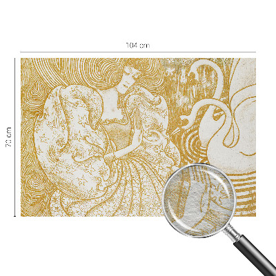 Non-woven wall mural with a feminine elegance design