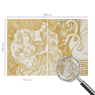Non-woven wall mural with a feminine elegance design