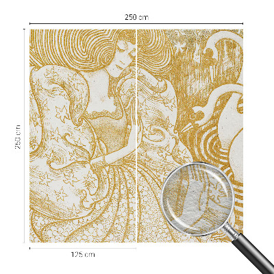 Non-woven wall mural with a feminine elegance design