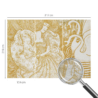 Non-woven wall mural with a feminine elegance design