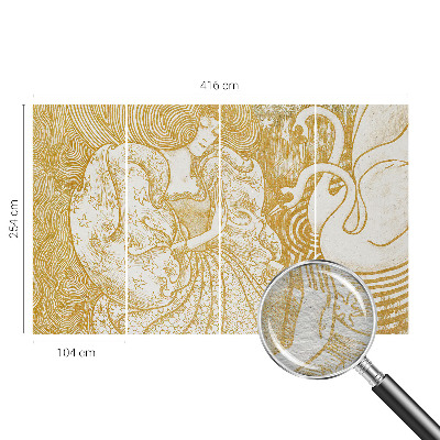 Non-woven wall mural with a feminine elegance design