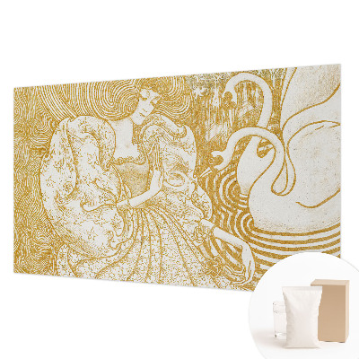 Non-woven wall mural with a feminine elegance design