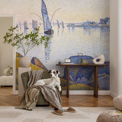 Non-woven photo wallpaper with a sail reflection photographic motif