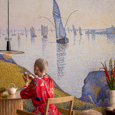Non-woven photo wallpaper with a sail reflection photographic motif