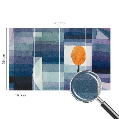 Wall mural with an abstract tree design