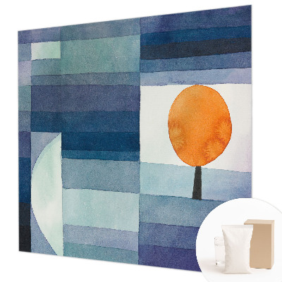 Wall mural with an abstract tree design