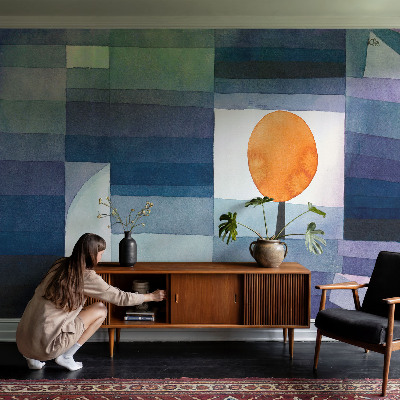 Wall mural with an abstract tree design