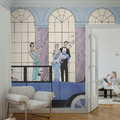 Wallpaper mural with an Art Deco design