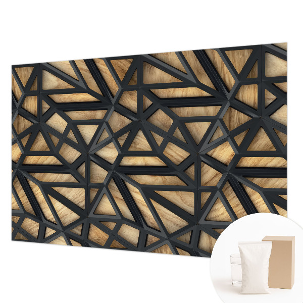 Wallpaper mural for living room with a geometric connection design
